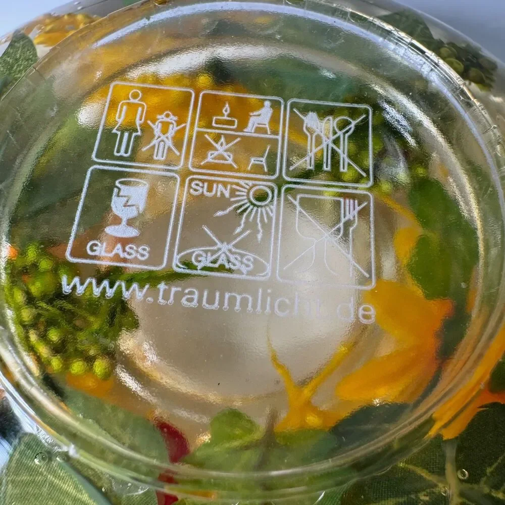 Gilde Dreamlight Candle Holder Traumlicht Glass UFO Mini Spring Flower Ladybug